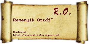 Remenyik Ottó névjegykártya