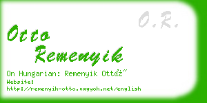 otto remenyik business card